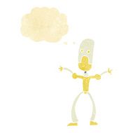 cartoon funny robot with thought bubble N87