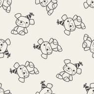 Doodle Teddy seamless pattern background N5