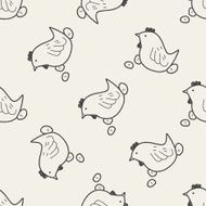 Easter egg and chicken doodle seamless pattern background N2