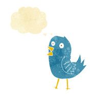 cartoon bluebird with thought bubble N11