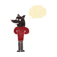 cartoon wolf man with thought bubble N63