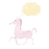 cartoon horse with thought bubble N41