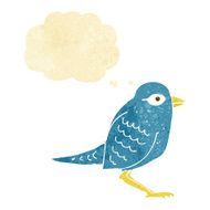 cartoon garden bird with thought bubble N44