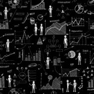 Seamless chalk board doodle web charts background