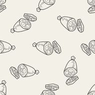 ham doodle seamless pattern background N4