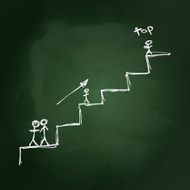 Stick people climbing some stairs N2