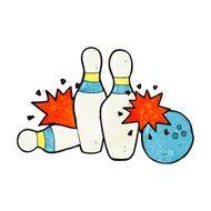 Cartoon Bowling Ball And Skittles N15
