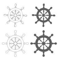 Set of Vintage marine steering wheel Vector