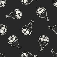 meat doodle seamless pattern background N3
