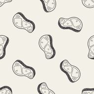 meat doodle seamless pattern background N4