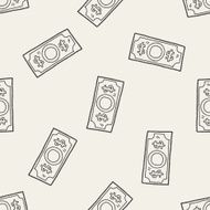 money doodle drawing seamless pattern background N4