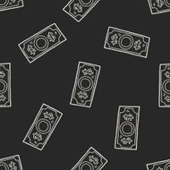 money doodle drawing seamless pattern background N5