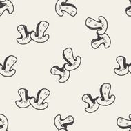 Mushroom doodle seamless pattern background N11