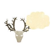 cartoon stag head with thought bubble N6