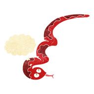 cartoon hissing snake with thought bubble N32