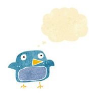 cartoon bluebird with thought bubble N12