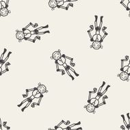robot doodle seamless pattern background N201
