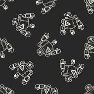 robot doodle seamless pattern background N204