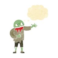cartoon spooky zombie with thought bubble N10