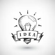 Hand drawn banner with light bulb