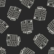 shop mall doodle drawing seamless pattern background N2