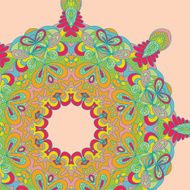 Circle lace hand-drawn abstract background Ornament card Ornamental round pattern N16