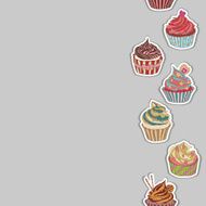 Cupcake pattern border