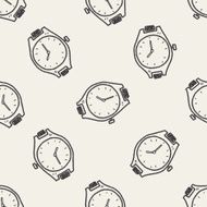 time doodle seamless pattern background N36