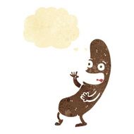 cartoon sausage with thought bubble N20