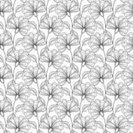 Vector Seamless Monochrome Floral Pattern N252