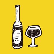 wine bottle doodle N15