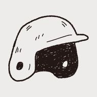 baseball helmet doodle N6