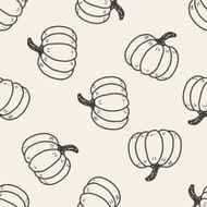 Pumpkin doodle seamless pattern background N2