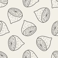 lemon doodle seamless pattern background N6