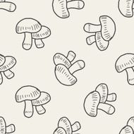 Mushroom doodle seamless pattern background N12