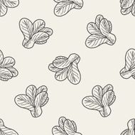 Cabbage doodle seamless pattern background N15