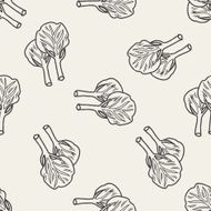 Cabbage doodle seamless pattern background N16