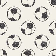 Doodle soccer seamless pattern background N3