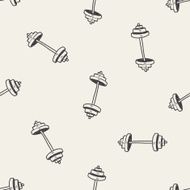Doodle Dumbbell seamless pattern background N5