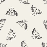 doodle champion cup seamless pattern background N4