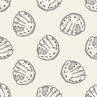 baseball glove doodle seamless pattern background N2
