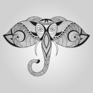 Vector Doodle Elephant