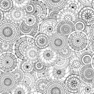 Seamless floral pattern with doodles and cucumbers