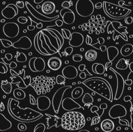 Fruits black and white
