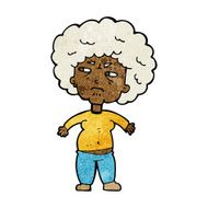 cartoon annoyed old woman N29