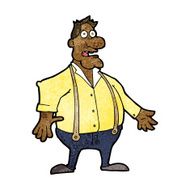 cartoon shocked man N190