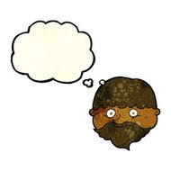 cartoon bearded man with thought bubble N54