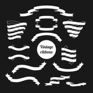 Set of hand drawn vintage ribbons for your design N8