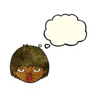 cartoon girl staring with thought bubble N11
