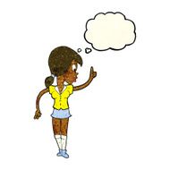 cartoon girl with idea thought bubble N22